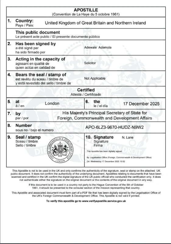 Apostille document sample 3