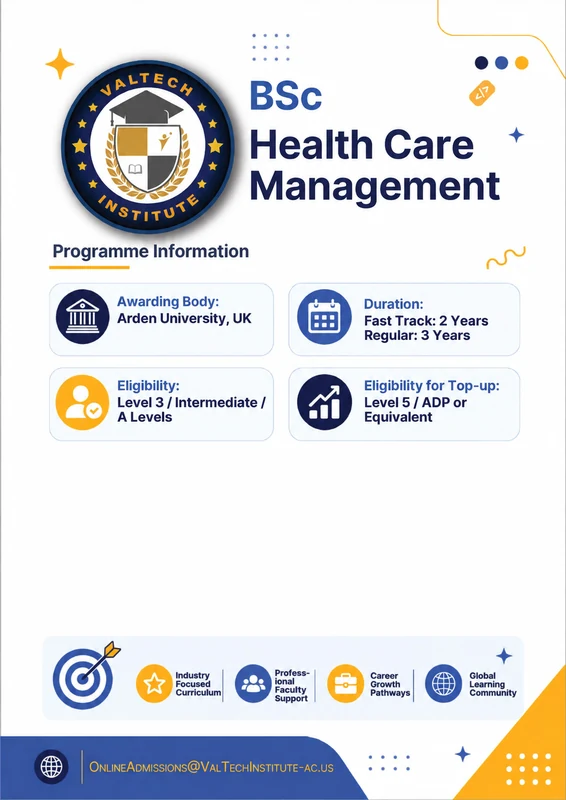 BSc Health Care Management programme artwork