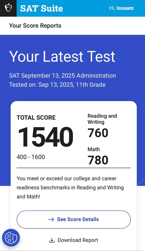 SAT result — 1540 from the Val Tech gallery